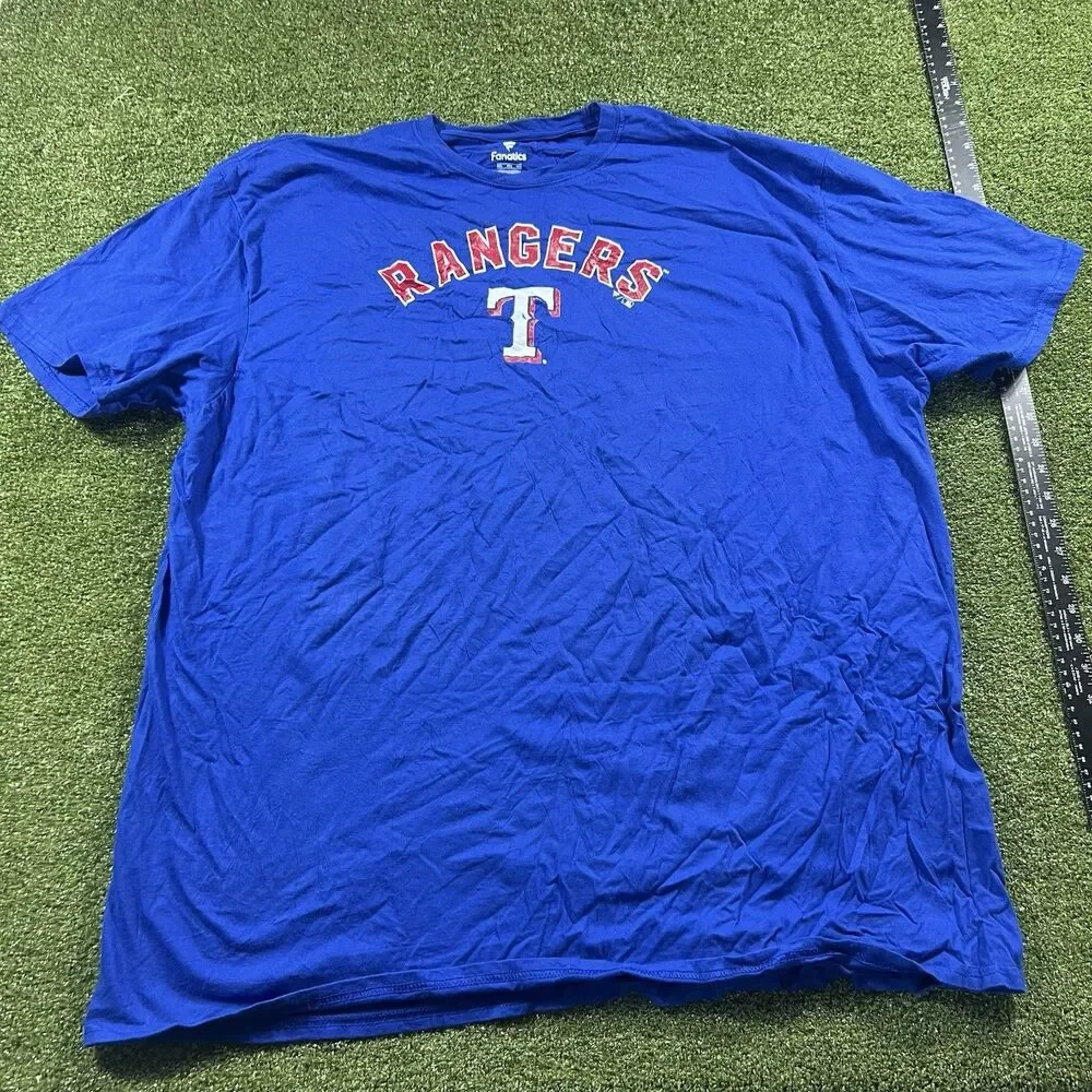 Fanatics Men's Texas Rangers Short Sleeve T-Shirt, Blue, 4XL NWOT
